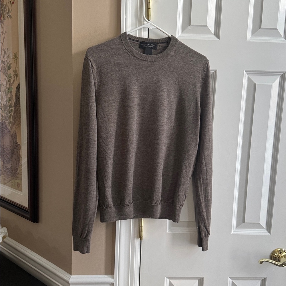 The Mens Store Bloomingdales Crew Neck Sweater in Taupe